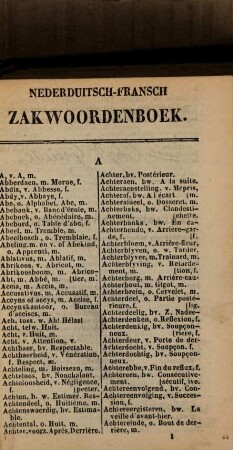 Nieuw nederduitsch-fransch Zakwoordenboek : Door van de Velde, Sleeckx et Dodd