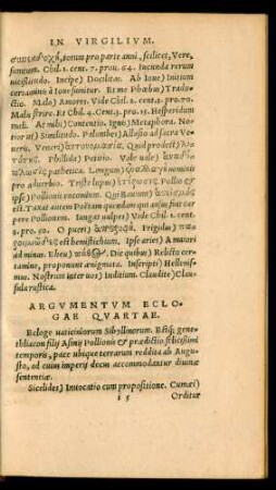 Argumentum Eclogae Quartae.