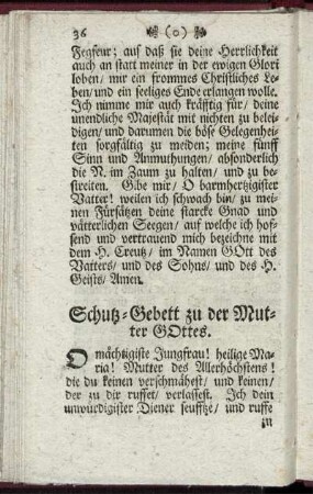 Schutz - Gebett zu der Mutter Gottes.