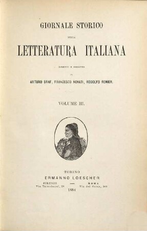 Giornale storico della letteratura italiana. 3 = A. 2. 1884