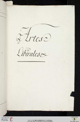 Einleitung zum sechsten Titulus (der Classis II Philosophica): Artes Liberales
