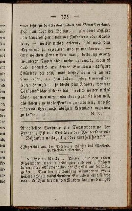Angestellte Versuche zur Beantwortung der Frage.: "Ist das Behüten der Wintersaat mit Schaafen nachtheilig oder vortheilhaft?"