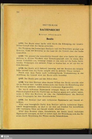 Drittes Buch. Sachenrecht
