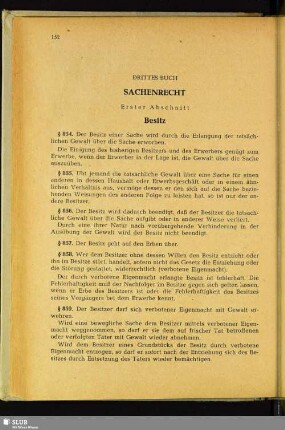 Drittes Buch. Sachenrecht