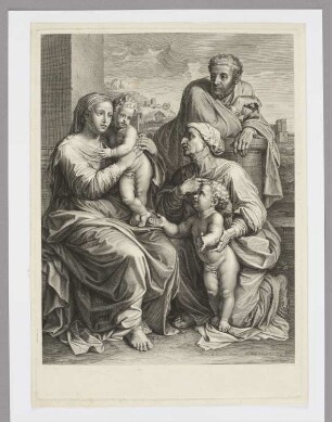 Heilige Familie - heilige Elisabeth stellt dem Jesuskind den kleinen Johannes vor
