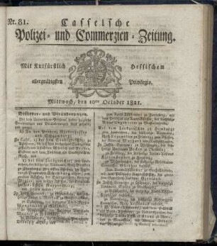 Nr. 81, Mittwoch den 10ten October. 1821