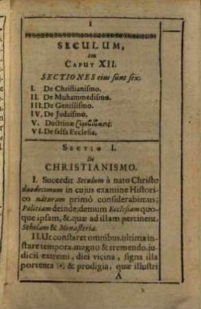 Historiae Ecclesiasticae, Novi Testamenti, ... seu Pars ... : Qua res Christianorum, Judaeorum, Gentilium, Muhammedanorum, iuxta novem, post natum Christum, primorum Seculorum seriem, breviter, succincte & aphoristice primo proponuntur ..., 3. Historiae Ecclesiasticae, Novi Testamenti Trias, seu Pars III : Qua res Christianorum, Judaeorum, Gentilium, Muhammedanorum, iuxta trium XII. XIII et XIV. post Christum natum, Seculorum seriem, breviter, succincte et Aphoristice primo propununtur ...