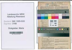 Entnazifizierung Maria Dickgreber , geb. 29.04.1919 (Lehrerin)