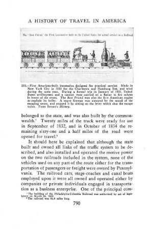 VIII. Passenger trains on an inclined plane of an early American railway. - Sm. F. Lith. Col. Amer. 1840. Original colors