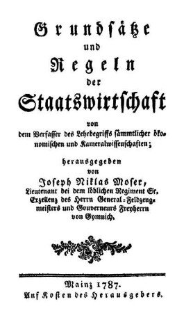 Grundsätze und Regeln der Staatswirtschaft