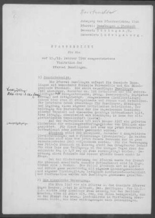 Dußlingen-Stockach: Pfarrbericht 1948