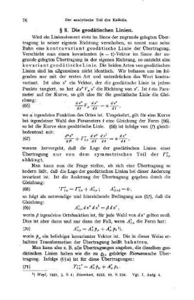 § 8. Die geodätischen Linien.