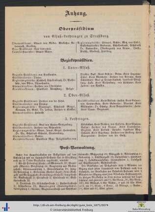 Oberpräsidium von Elsaß-Lothringen zu Straßburg.