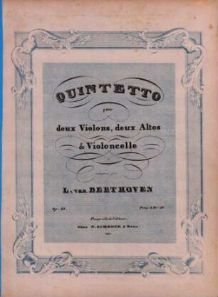 Quintetto : pour 2 violons, 2 altos et violoncelle ; op. 81