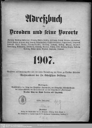 1907: Adreßbuch für Dresden und seine Vororte