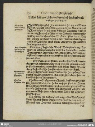 Folget das 1592. Jahr, und was sich darinn denckwirdiges zugetragen