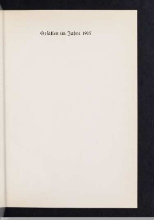 Gefallen im Jahre 1915