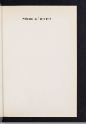 Gefallen im Jahre 1915