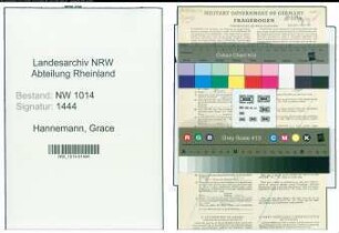 Entnazifizierung Grace Hannemann , geb. 09.06.1909 (Dolmetscherin)