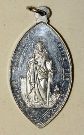 Medaille (Anhänger) mit Darstellung der Heiligen Barbara
