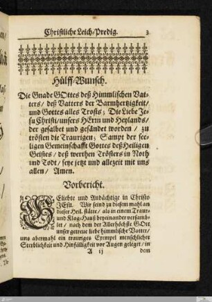 Leichenpredigt - unvollständig