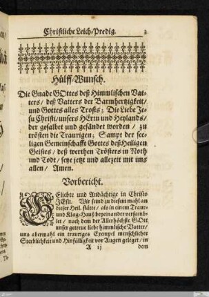 Leichenpredigt - unvollständig