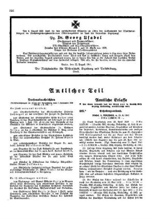 [Todesanzeige Dr. Georg Afadel]