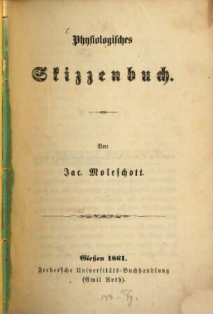 Physiologisches Skizzenbuch