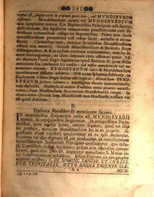 Observata Diplomatico-Historica De Mvndibvrdio