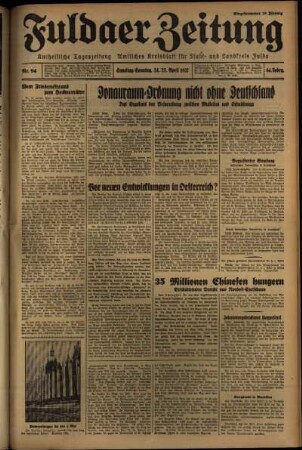 Erste Ausgabe vom Samstag, den 24. April 1937.