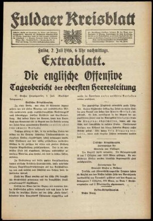 Ausgabe vom Sonntag, den 02. Juli 1916.