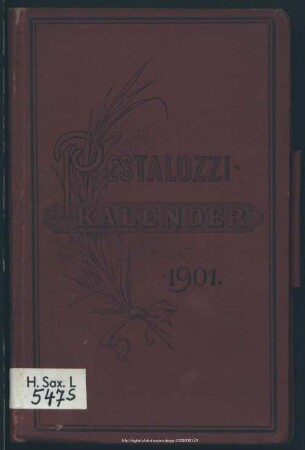 55.1901: Kalender des Sächsischen Pestalozzi-Vereins : auf das Jahr ..