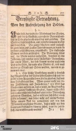 Dreyßigste Betrachtung.