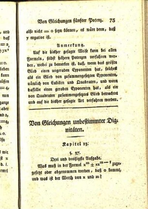 Von Gleichungen unbestimmter Dignitäten.