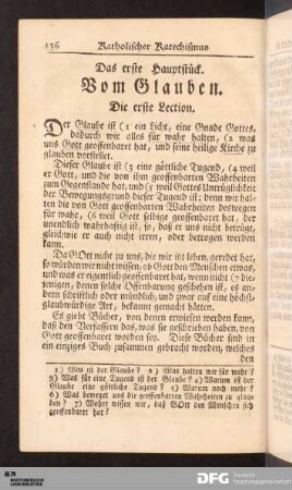Das erste Hauptstück. Vom Glauben.