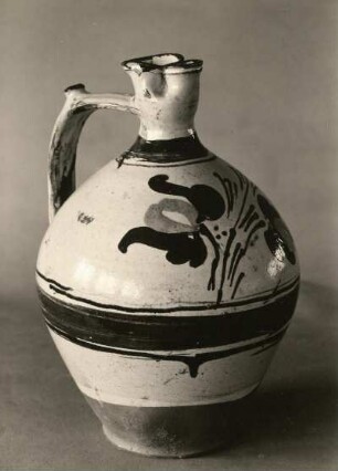 Wasserkrug, mehrfarbig bemalt : Volkskunst aus der CSSR, Hafnerware, mehrfarbig bemalt, glasiert