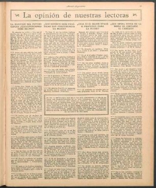 La opinión de nuestra lectores