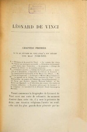 Léonard de Vinci l'artiste & le savant