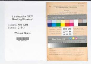 Entnazifizierung Bruno Wesseli, geb. 26.03.1900 (Postangest.)
