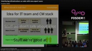 Interfacing Infrastructure as code with non-expert users