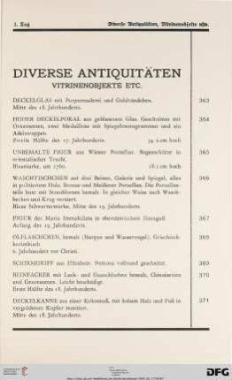 Diverse Antiquitäten (Nr. 363-390)