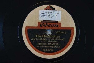 Die Hugenotten : Arie der Königin "O glücklich Land"; 1. Teil / (Meyerbeer)