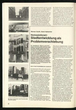 Neubausiedlungen: Stadtentwicklung als Problemverschiebung