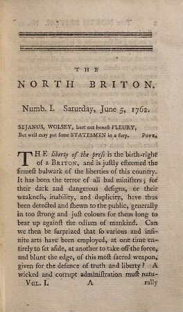 The North Briton : XLVI. numbers complete. ... In four volumes. .., 1