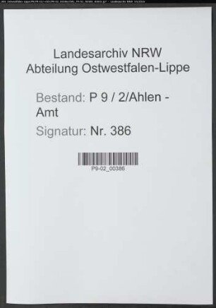 Sterberegister Standesamt Ahlen-Amt