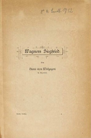 Wagners Siegfried