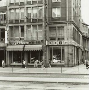 Dresden-Altstadt. Gewandhausstraße (1957-1958; H. Terpitz, G. Dettmar, H. Zimmermann). Büro- und Geschäftshaus Nr. 2 mit Teppichhaus "Orient"