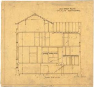 Billing, Hermann; Karlsruhe, Moltkestr.47 / Beethovenstr.; Villa Billing - Schnitt