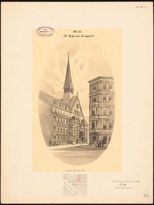 Kirche St. Johann-Evangelist, Berlin-Mitte: Perspektivische Ansicht
