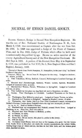 GOOKIN, DANIEL, ENSIGN, 2nd New Hampshire Regiment.